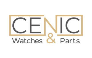 Logo von Cenic Watches & Parts in goldener und schwarzer Schrift auf weißem Hintergrund