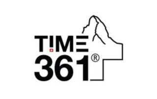 Logo von Time 361 mit stilisiertem Bergmotiv, schwarz-weißes Design